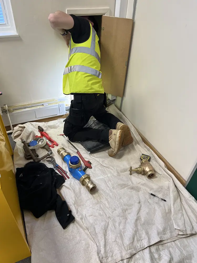 commercial stopcock and meter install